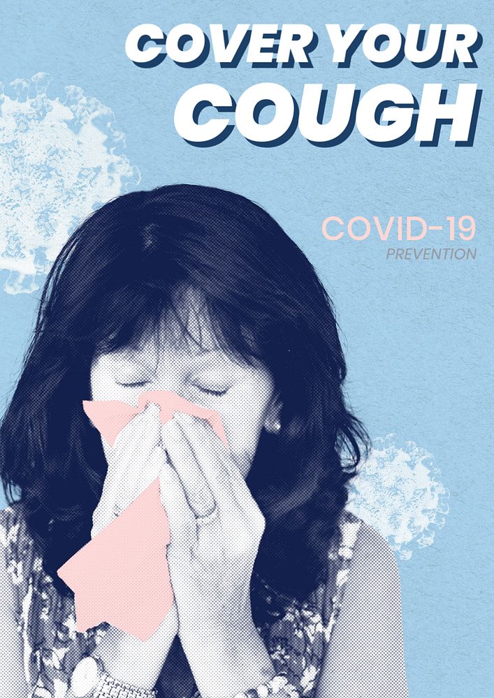 Coughing woman editable poster template