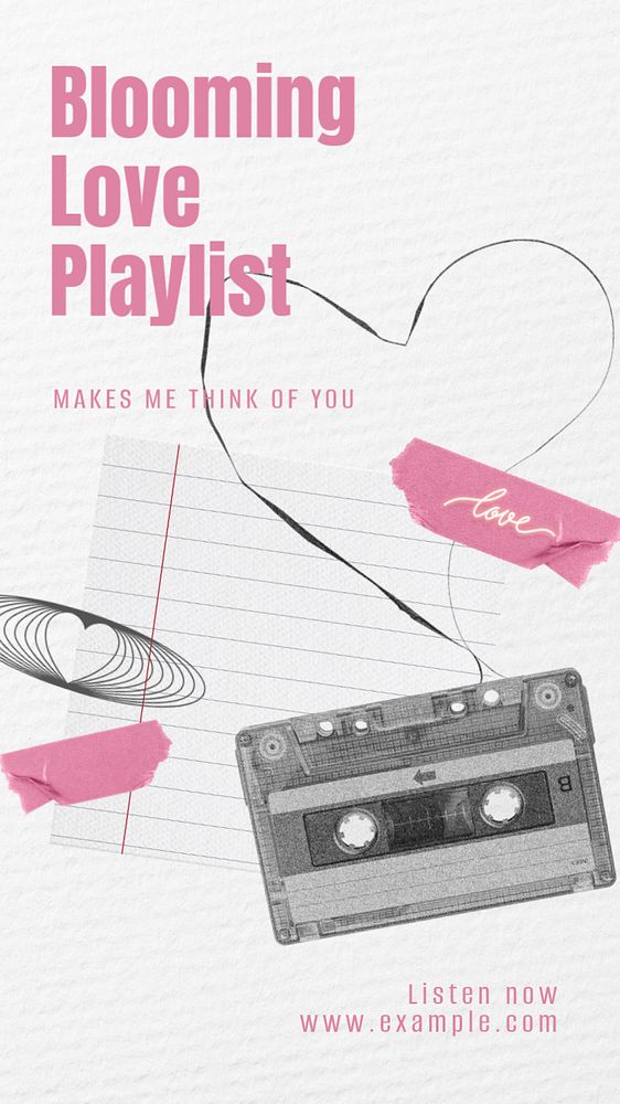 Cassette tape Instagram story template, editable design