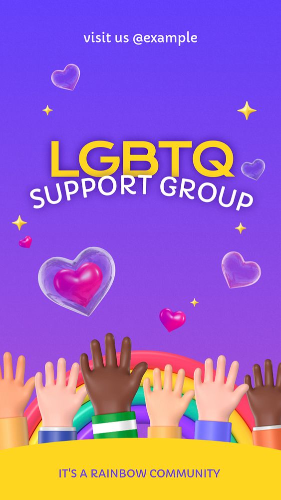 LGBTQ support Instagram story template, 3D editable design