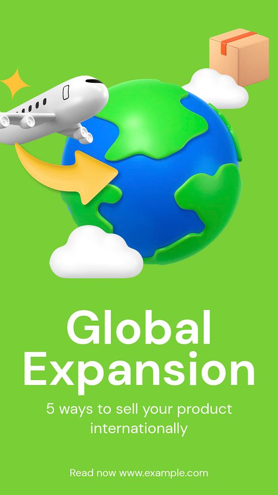 Global expansion Instagram story template, editable text and funky design