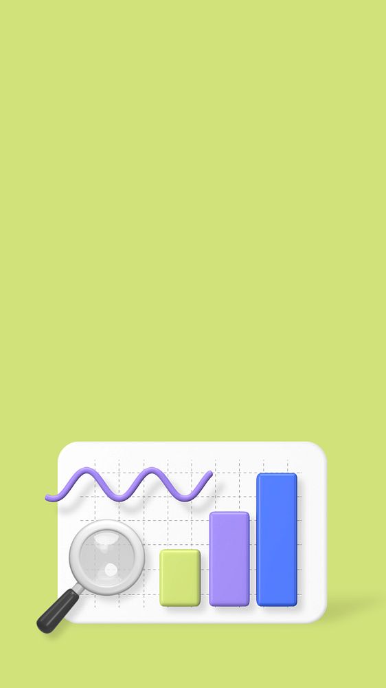 SEO analytics, green iPhone wallpaper, editable 3D graphics & background 