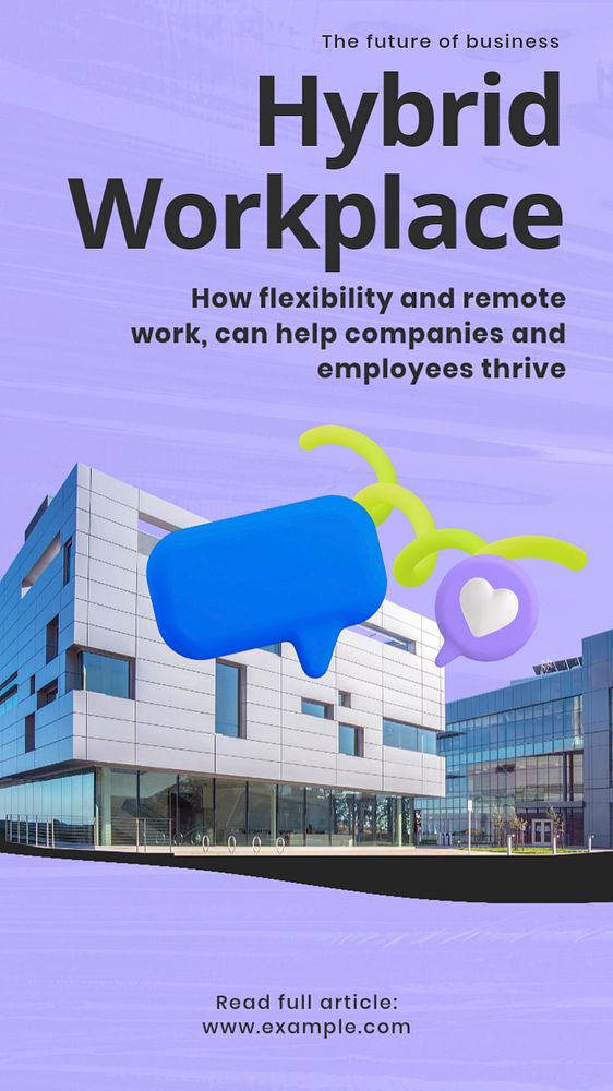 Hybrid workplace Instagram story template, editable design & text