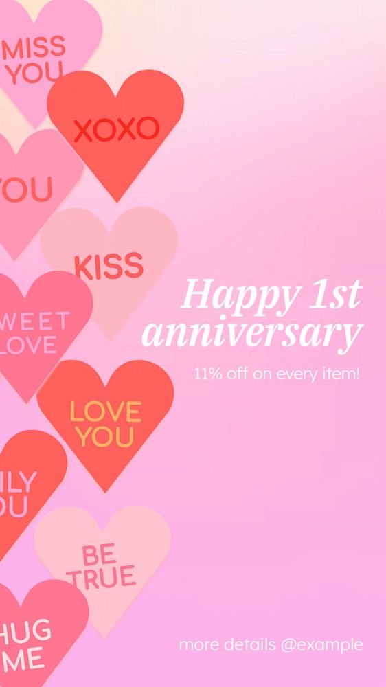 Happy anniversary Instagram story template, editable design