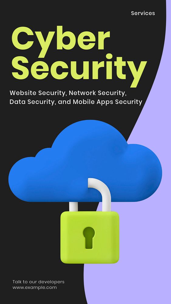 Cyber security Instagram story template, editable design & text
