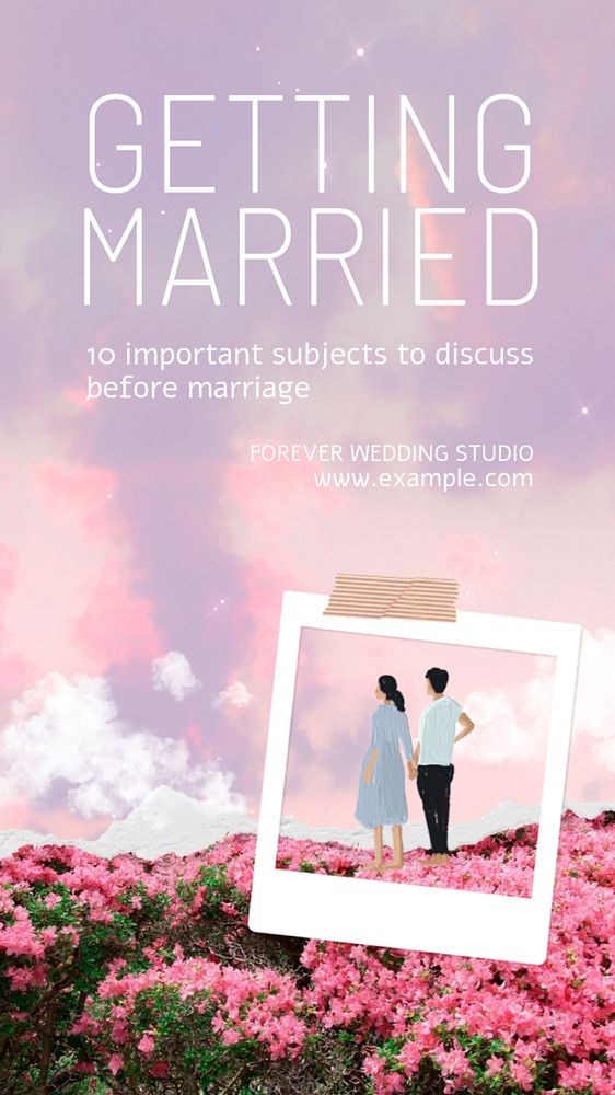 Getting married Instagram story template, editable design