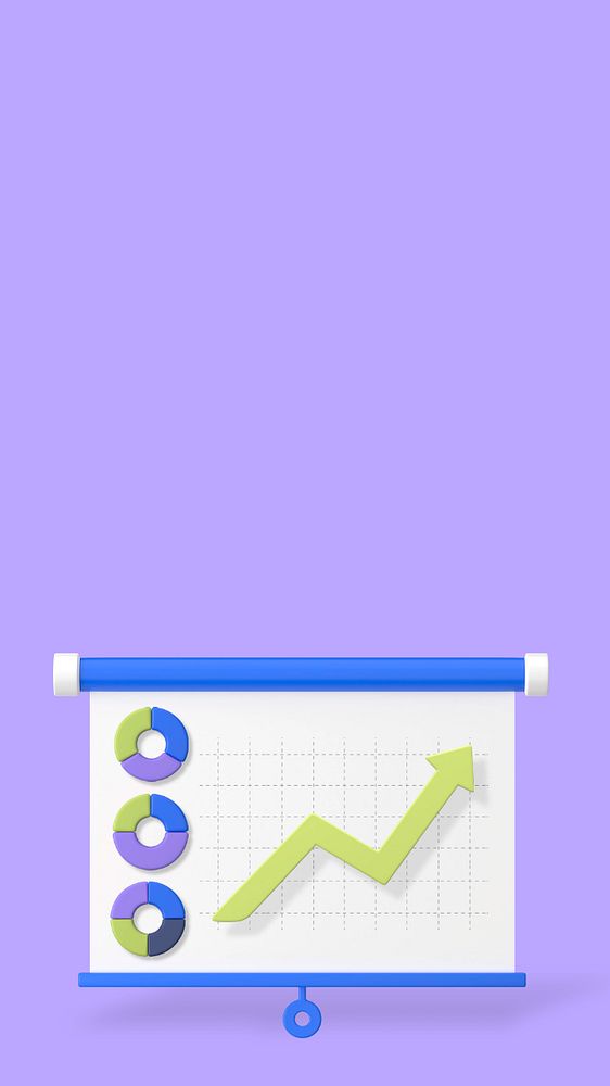 Business development, purple iPhone wallpaper, editable 3D graphics & background 