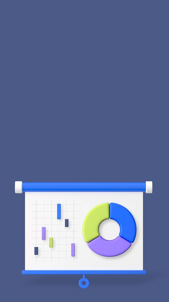 Market demographics presentation iPhone wallpaper, editable 3D graphics & background 