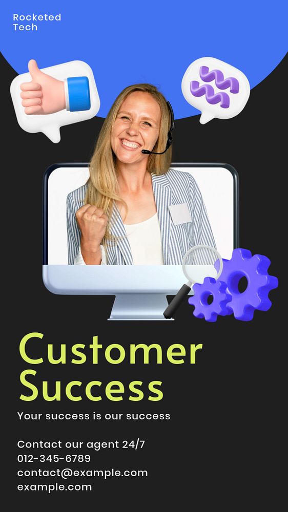 Customer success Instagram story template, editable design & text