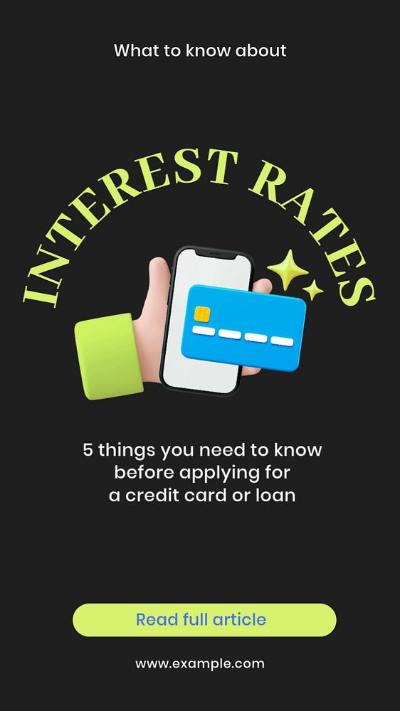 Interest rates Instagram story template, editable design & text