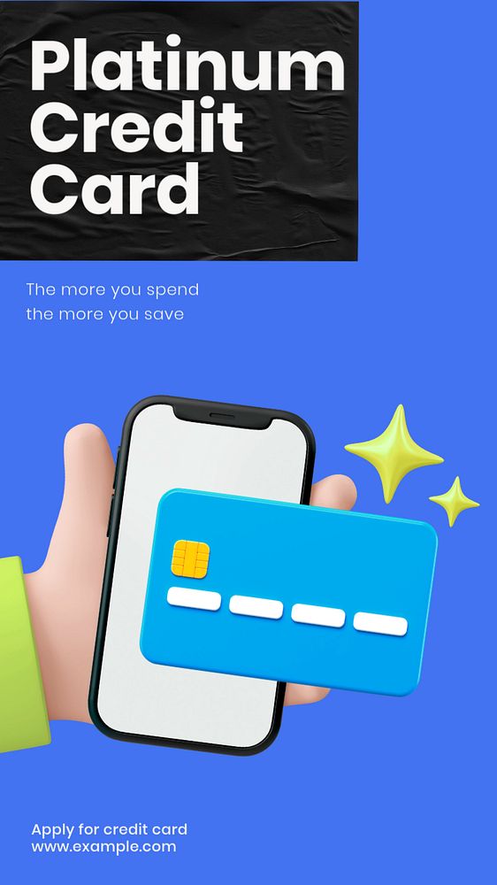 Credit card Instagram story template, editable design & text