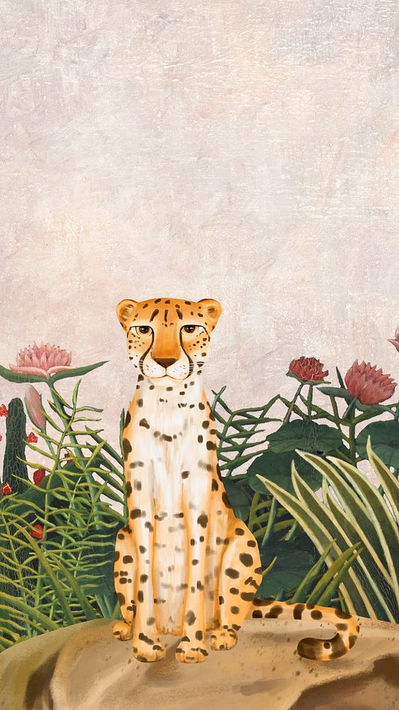 Wild cheetah iPhone wallpaper, cute animal nature background