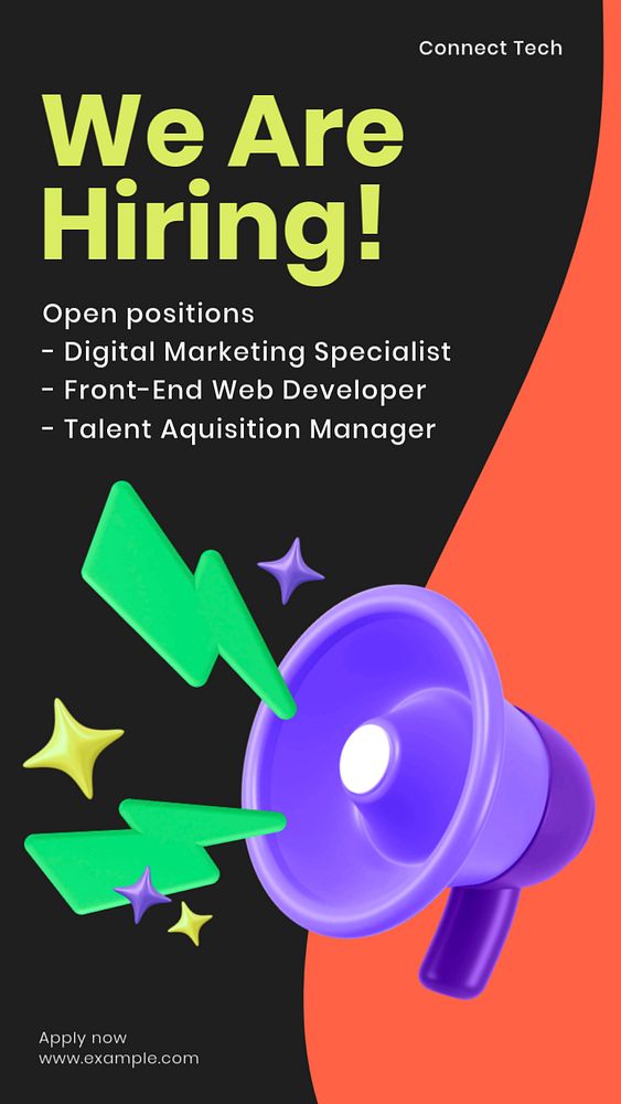 We are hiring Instagram story template, editable design & text