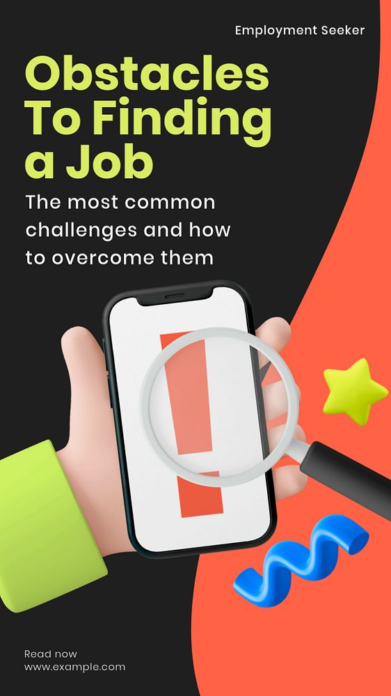 Finding jobs Instagram story template, editable design & text