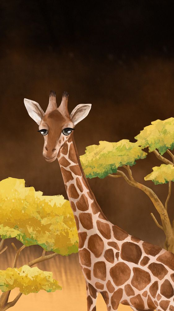 Cute giraffe mobile wallpaper, wildlife background