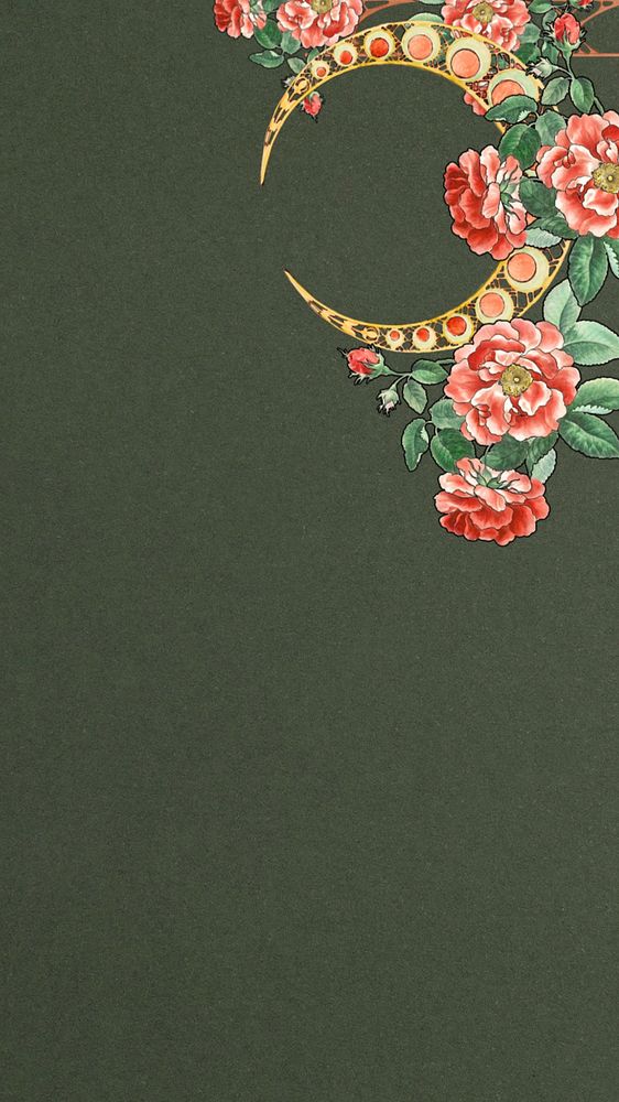 Aesthetic green iPhone wallpaper, editable rose border