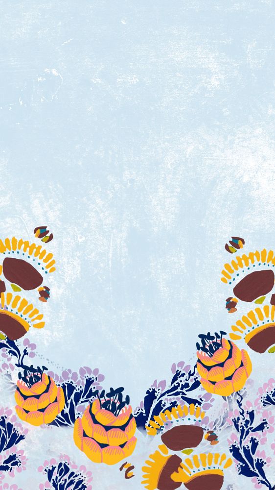 Vintage flower border iPhone wallpaper, editable EA. Séguy's artworks, remixed by rawpixel
