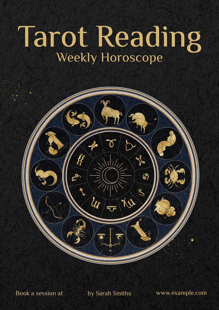 Aesthetic horoscope poster template, editable Art Nouveau design, remix by rawpixel