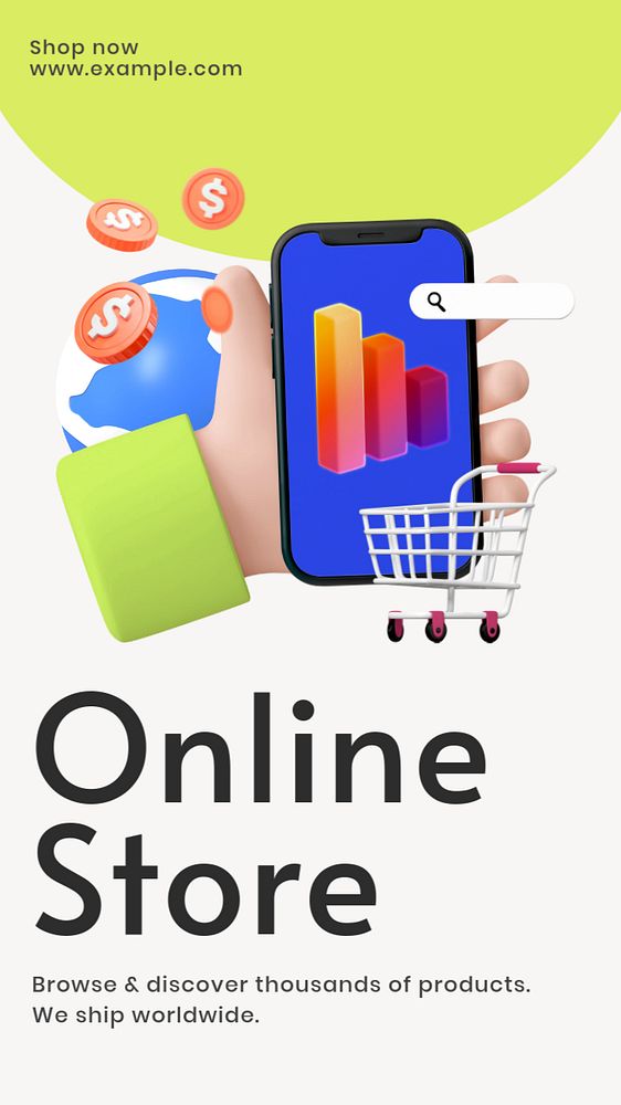 E-commerce online shopping Instagram story template, editable design & text