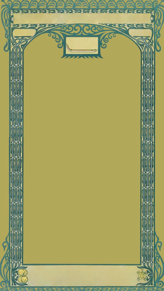 Greek arch pillar phone wallpaper, editable green vintage frame background