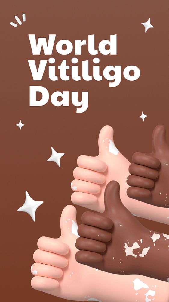 Vitiligo Day Instagram story template, 3D editable design