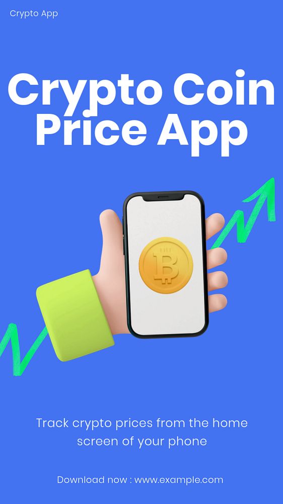 Bitcoin price app Instagram story template, editable design & text