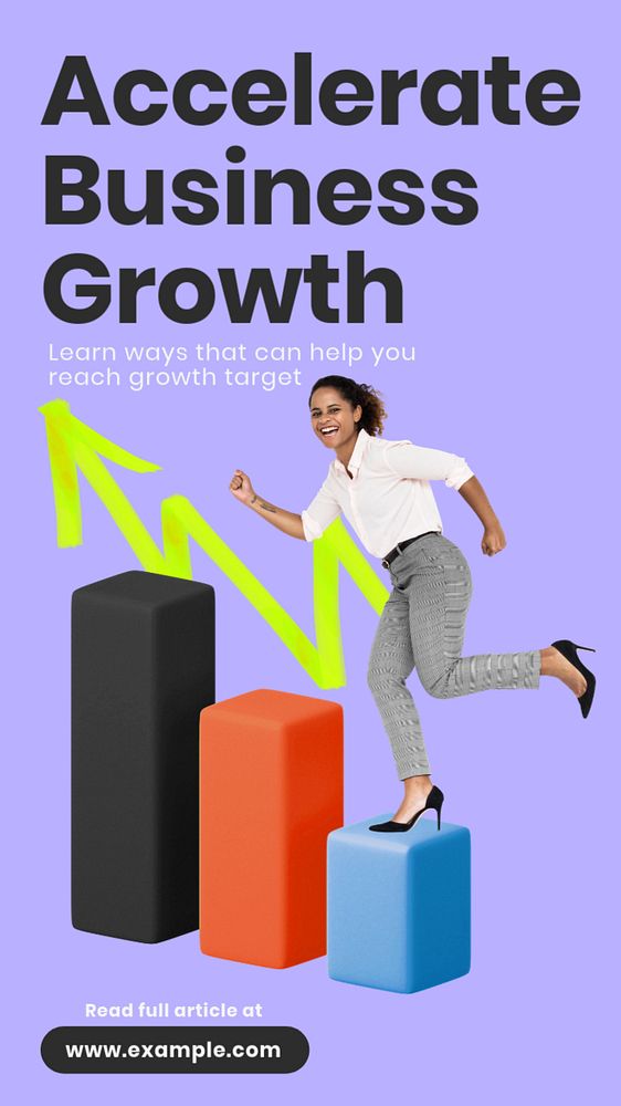Business growth Instagram story template, editable design & text