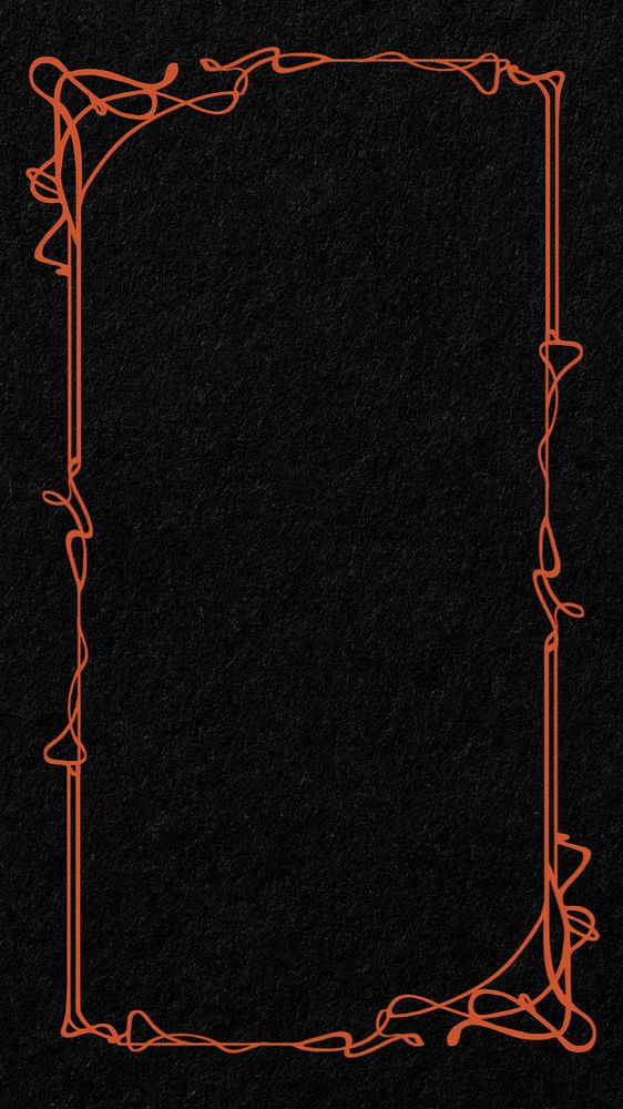 Black ornate frame iPhone wallpaper, editable paper textured background