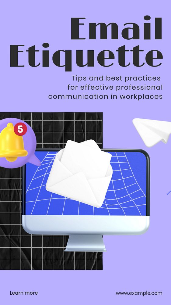 Email Etiquette Instagram story template, editable design & text