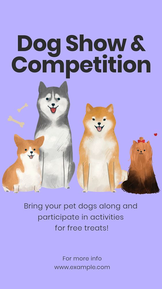 Dog show Instagram story template, editable design & text