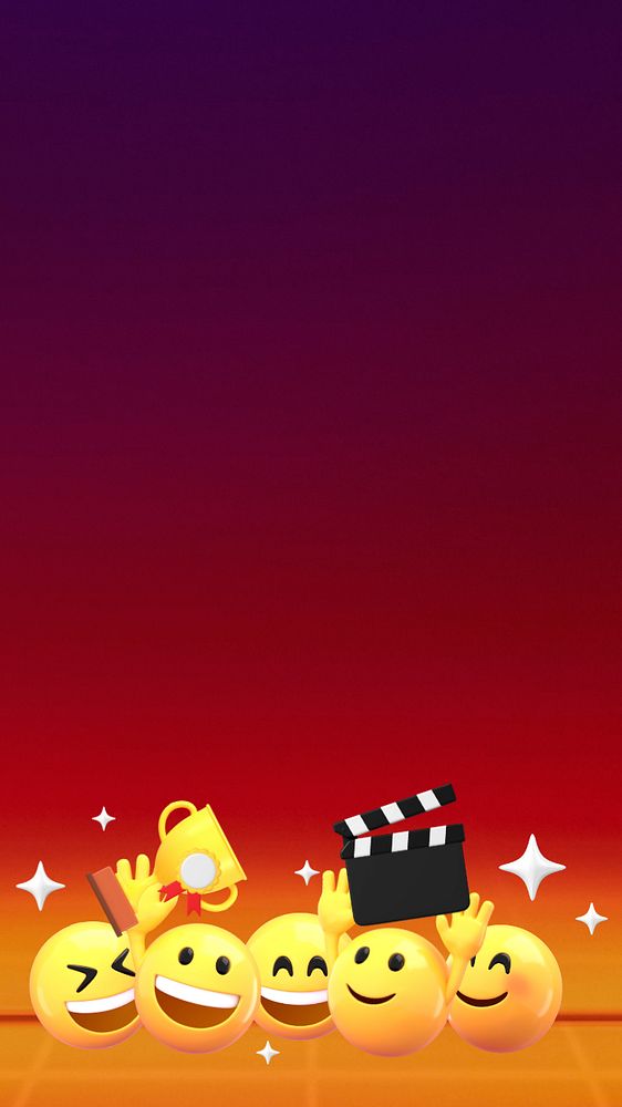 Film awards red mobile wallpaper, 3D emoji illustration