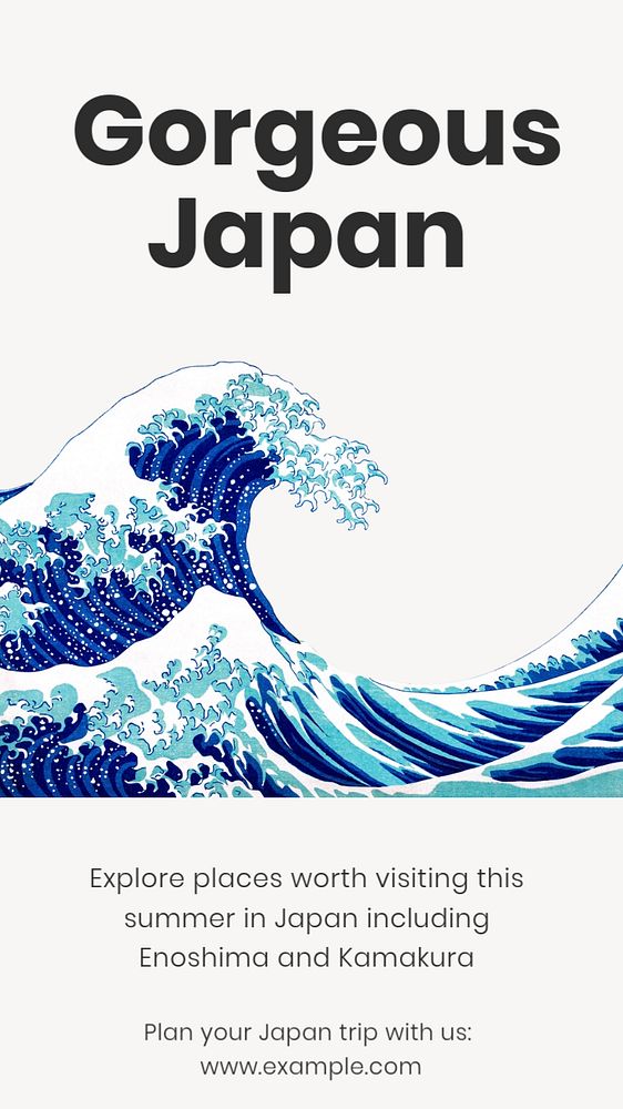 Japan travel Instagram story template, editable design & text