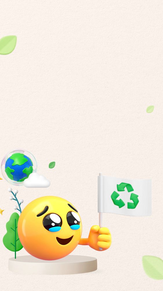 Environmental activists iPhone wallpaper, 3D emoji illustration