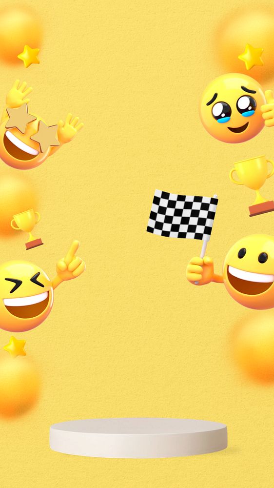 Winner product backdrop iPhone wallpaper, 3D emoji illustration