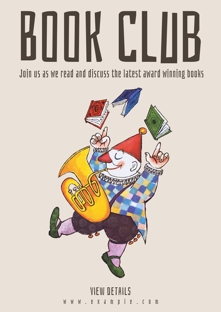 Book club poster template, editable vintage design  remastered and made editable by rawpixel