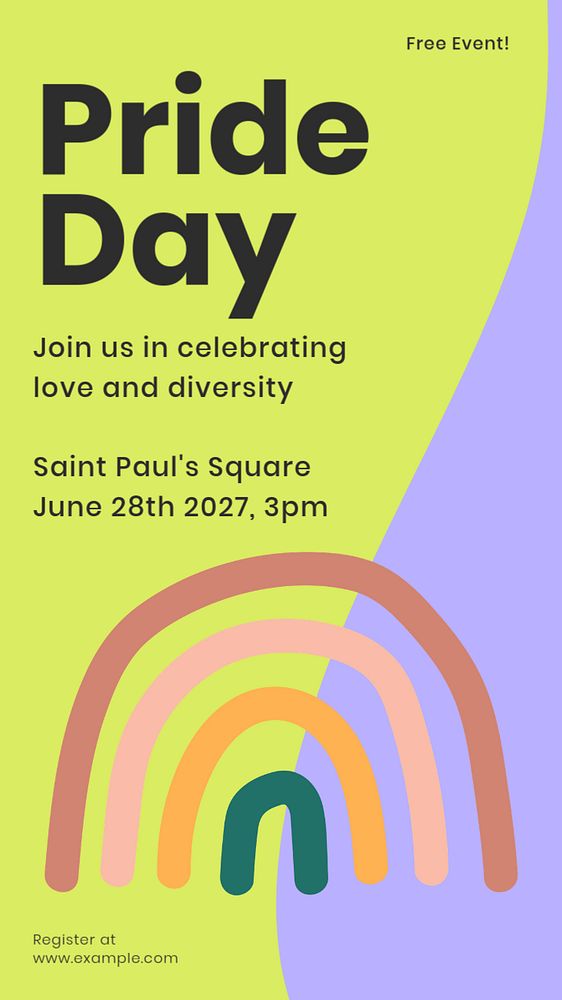 Pride day Instagram story template, editable design & text