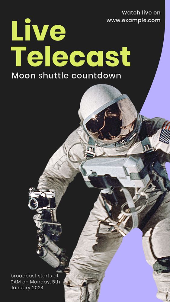 Live telecast Instagram story template, editable design & text