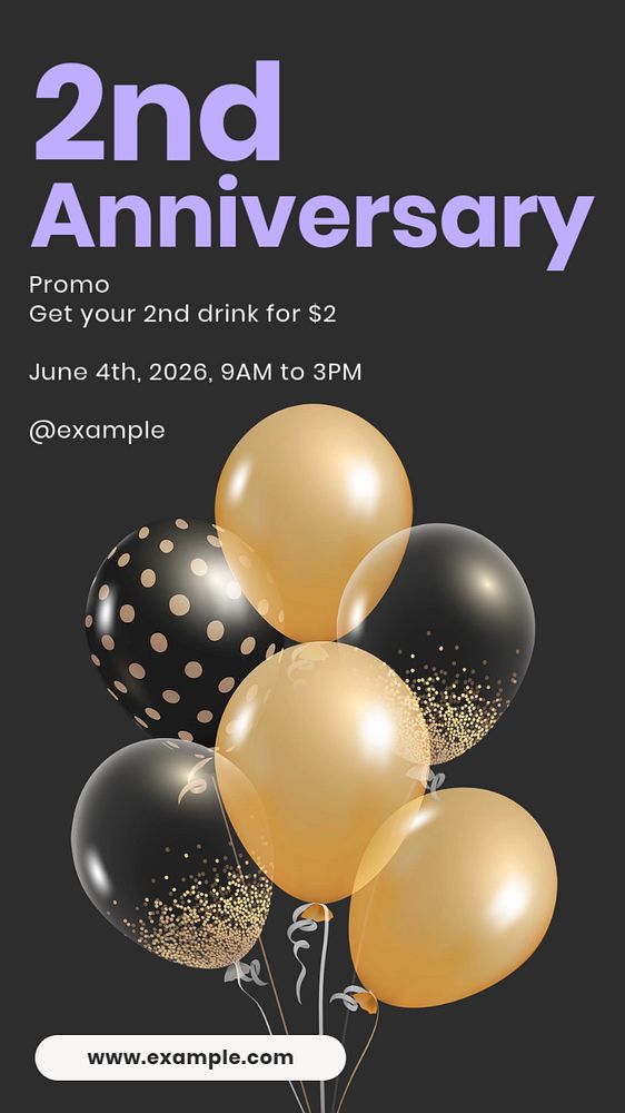 Anniversary promo Instagram story template, editable design & text