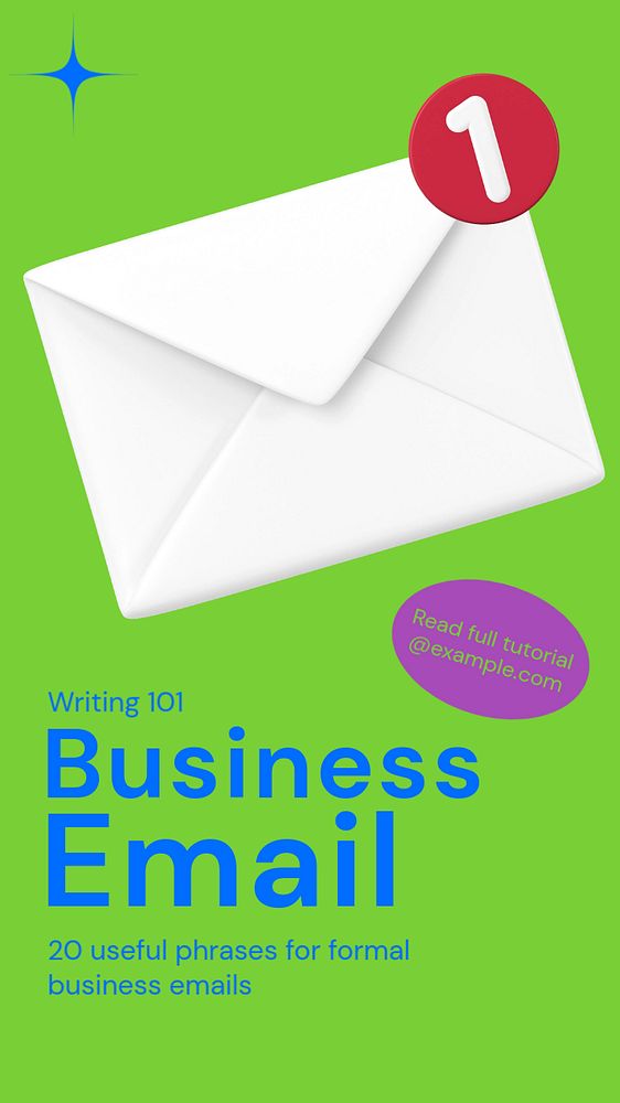 Business email Instagram story template, editable text and funky design