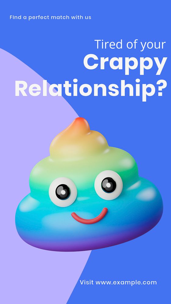 Crappy relationship Instagram story template, editable design & text