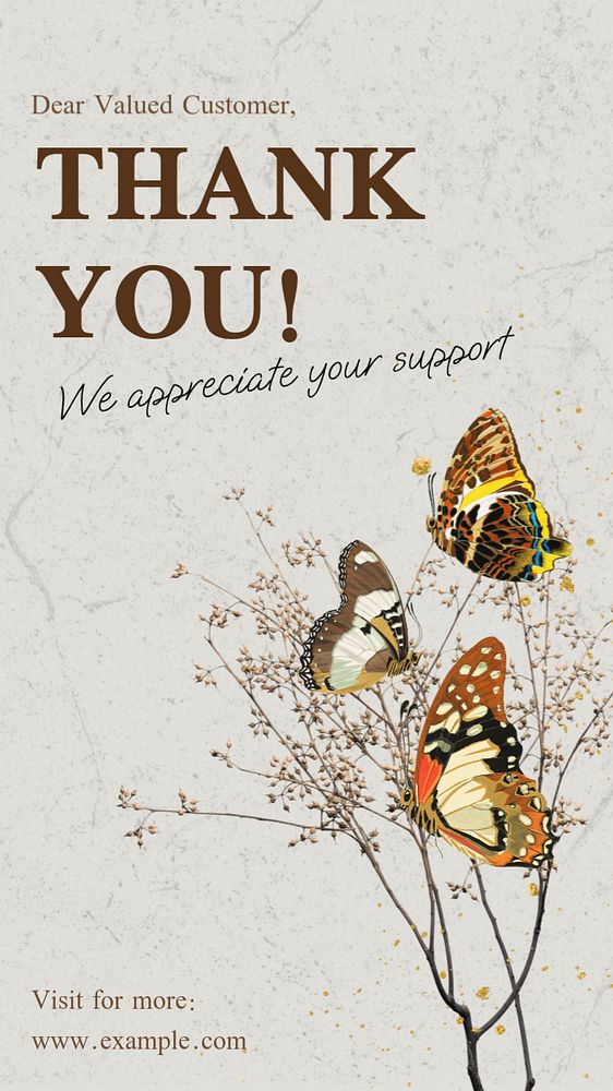 Vintage butterfly Facebook story template, editable E.A. Séguy’s famous artwork, remixed by rawpixel