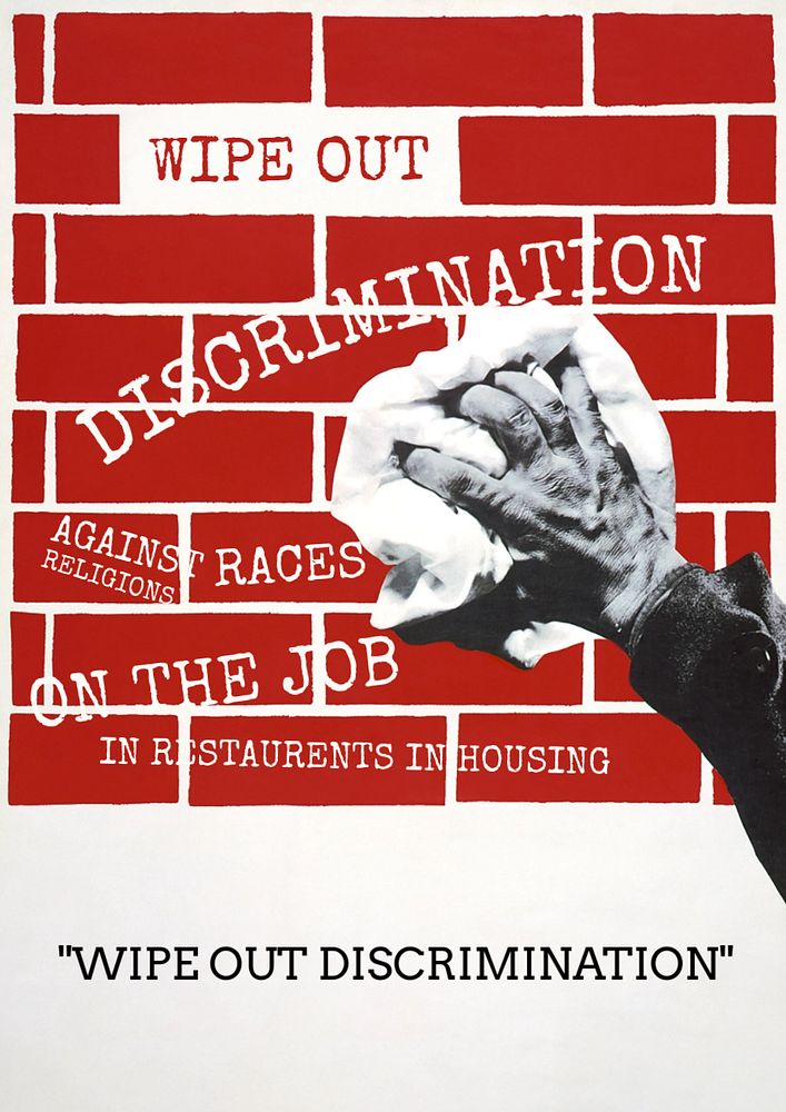 Wipe out discrimination poster template, editable vintage design  remastered and made editable by rawpixel