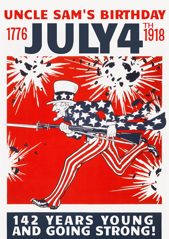 July 4th celebration poster template, editable vintage design  remastered and made editable by rawpixel