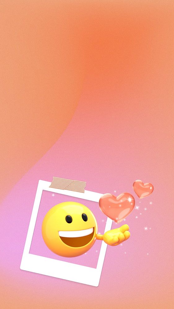 Love 3D emoticon iPhone wallpaper, Valentine's Day emoji