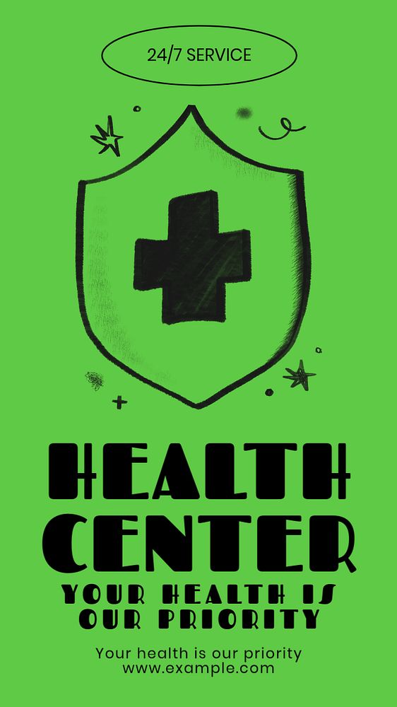 Health center Instagram story template, customizable social media design 