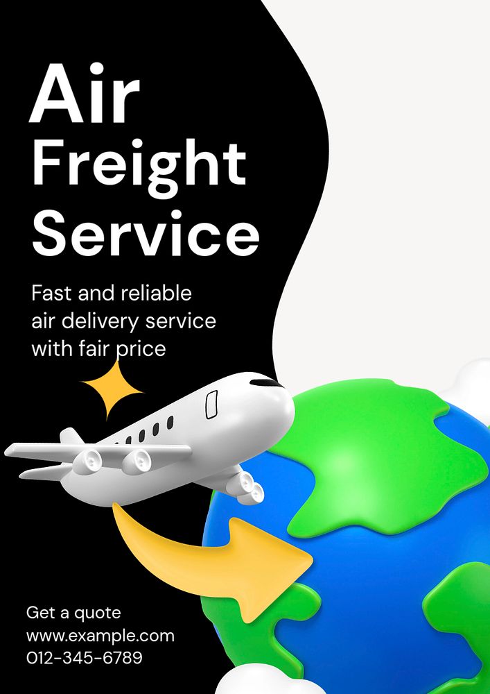 Logistic service poster template, editable advertisement