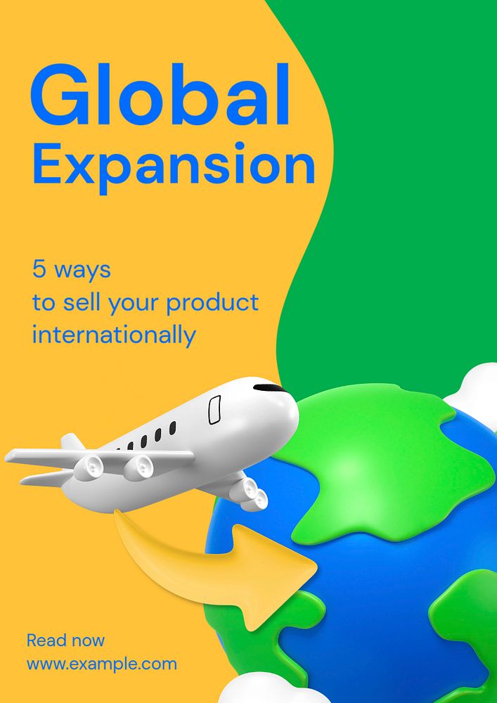 Global expansion poster template, editable advertisement