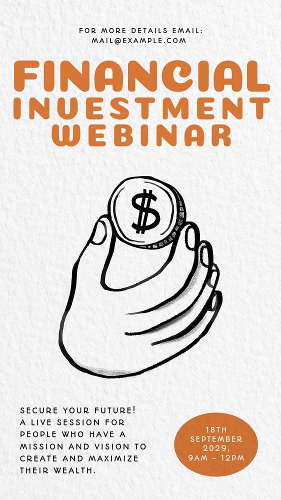 Financial Investment webinar Instagram story template, customizable social media design 