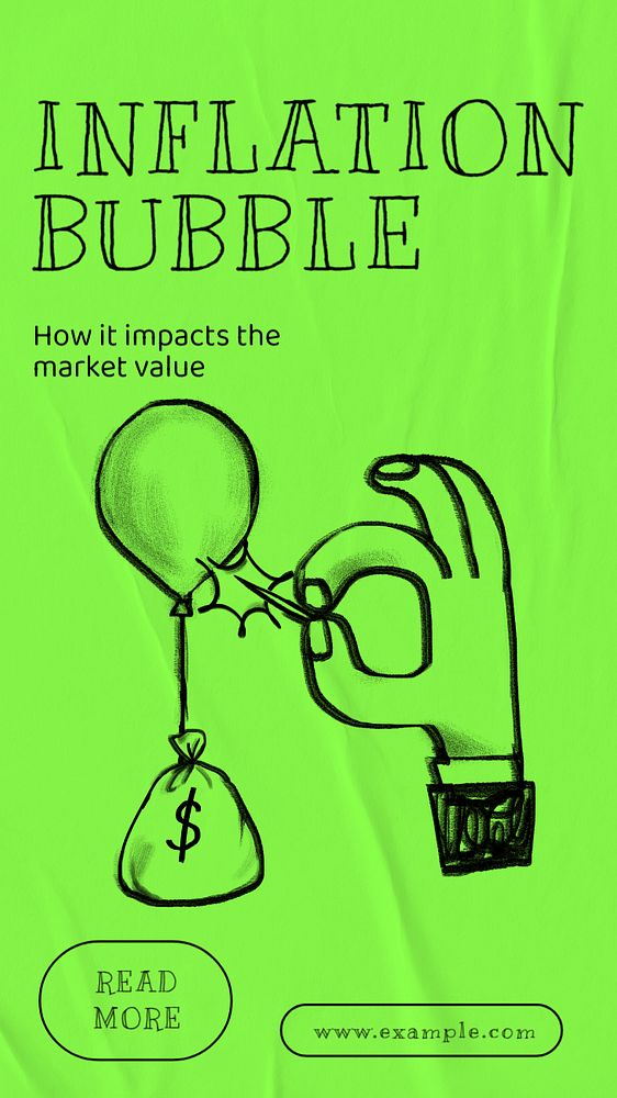 Inflation bubble Instagram story template, customizable social media design