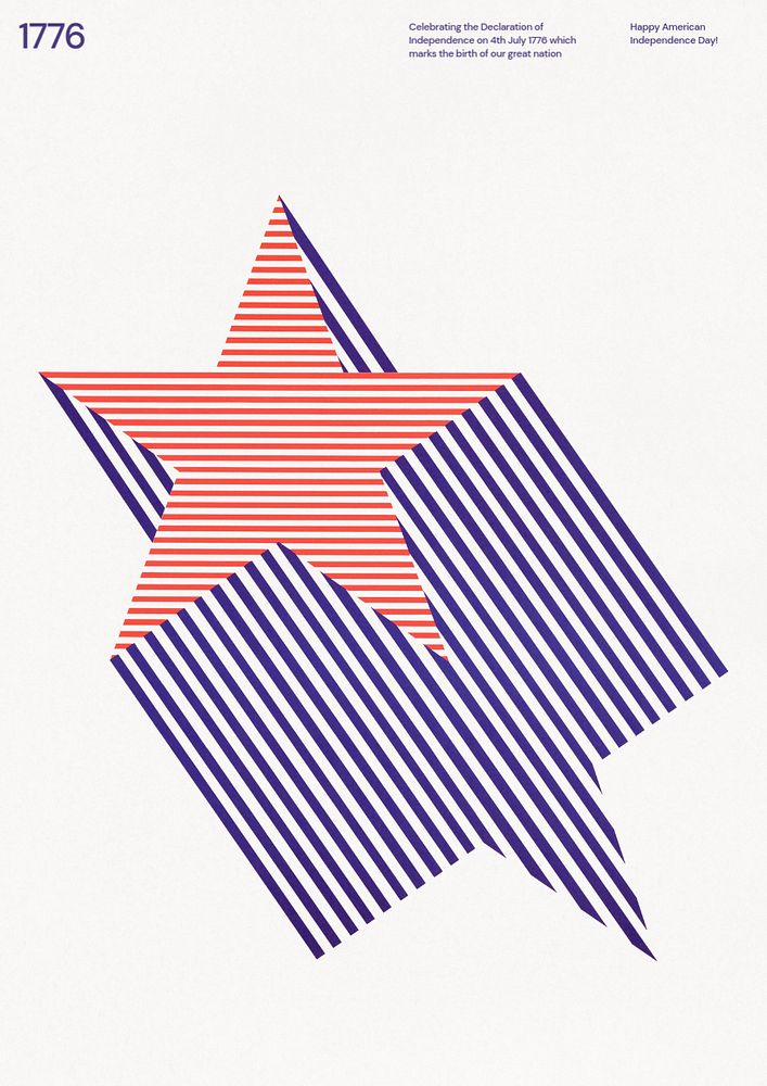 Red striped star poster template, editable vintage design  remastered and made editable by rawpixel