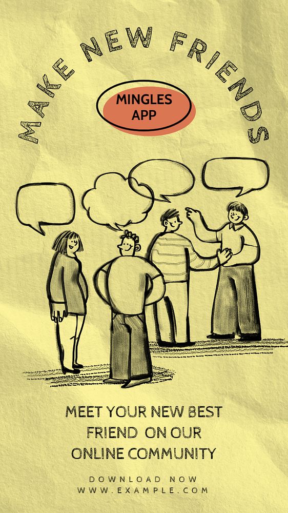 Make new friends Instagram story template, customizable social media design 